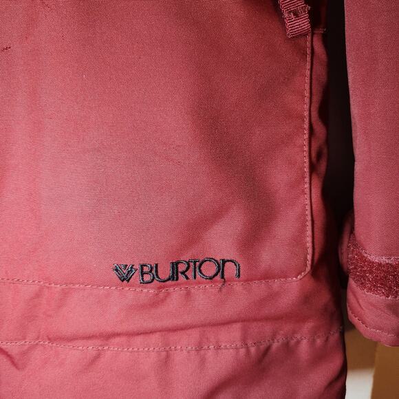Burton Jacket Womens Med, Burgundy, Fur Trimmed Hood, Pockets, Side Vents - Picture 2 of 14